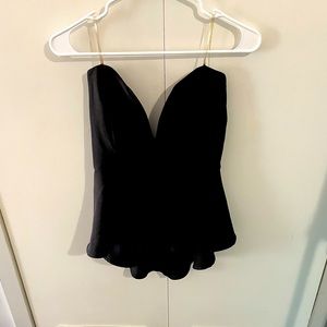 Black Windsor strapless top